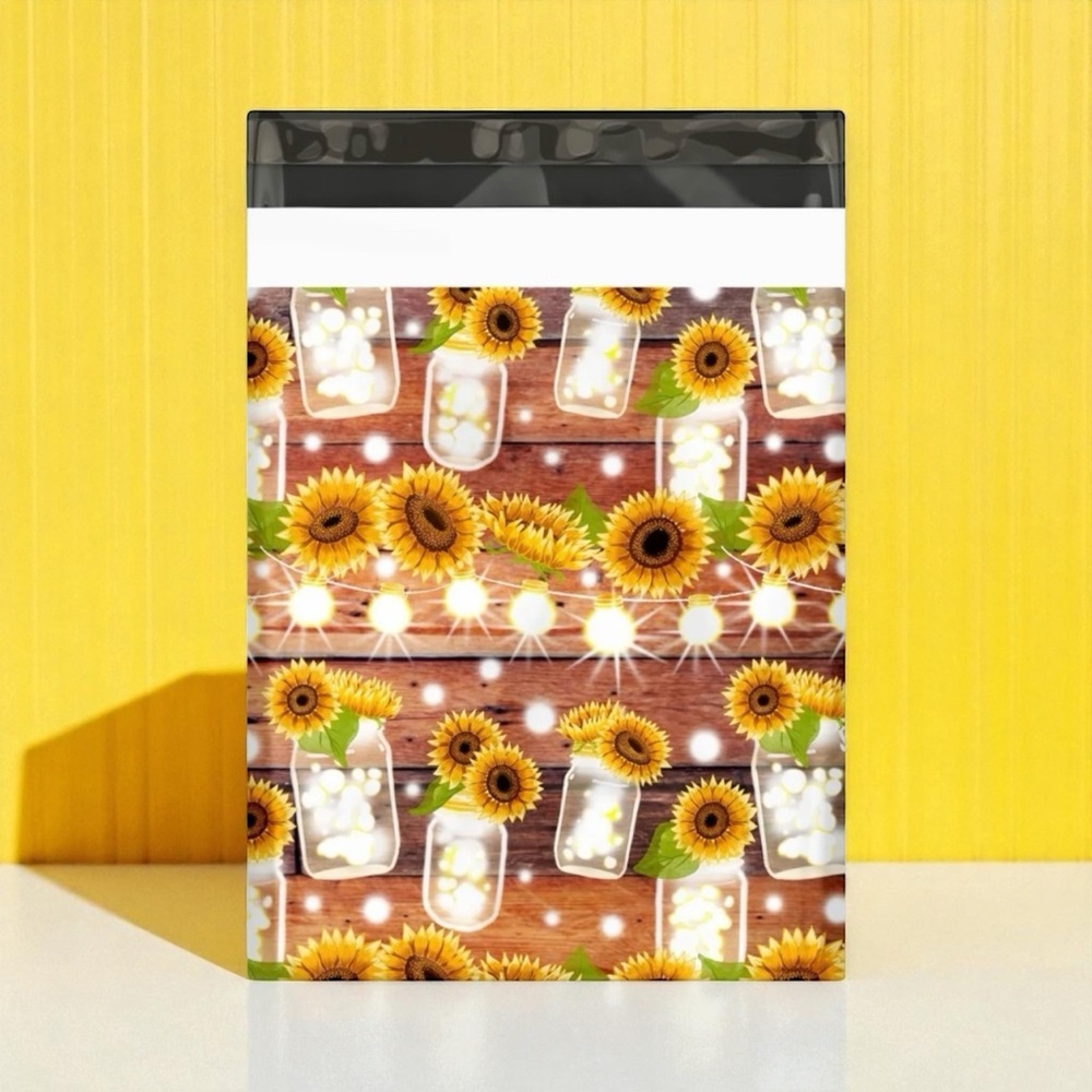 Sunflower 🌻 Mason Jars Poly Mailer 10x13 Pack of 25 - Picture 2 of 6